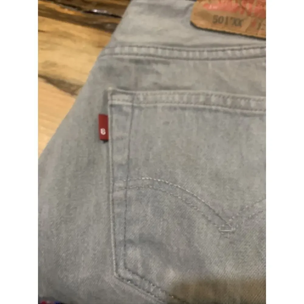 Vintage Men's Gray Levi's 501XX Button‎ Fly Straight Denim Jeans Tag 32x36 Rare